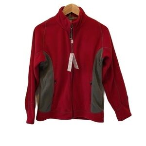SzS Outer Boundary Overland Micro Fleece Full Zip Sweater vintage red/grey NWT